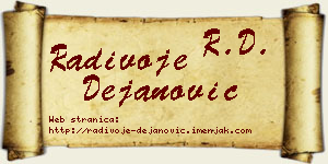 Radivoje Dejanović vizit kartica